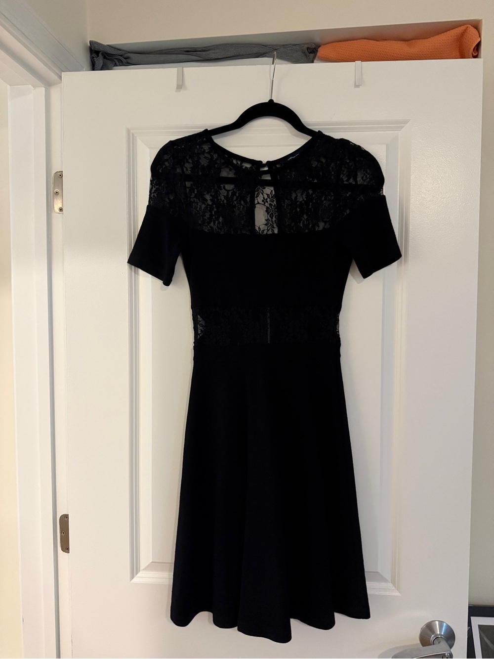 French Connection Black Lace Fit-and-Flare Dress